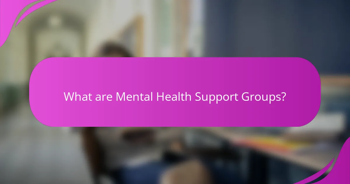 What are Mental Health Support Groups?