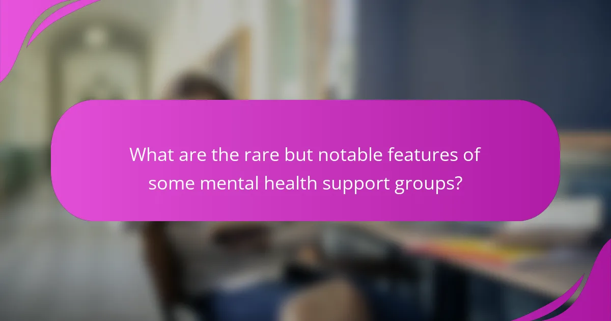 What are the rare but notable features of some mental health support groups?