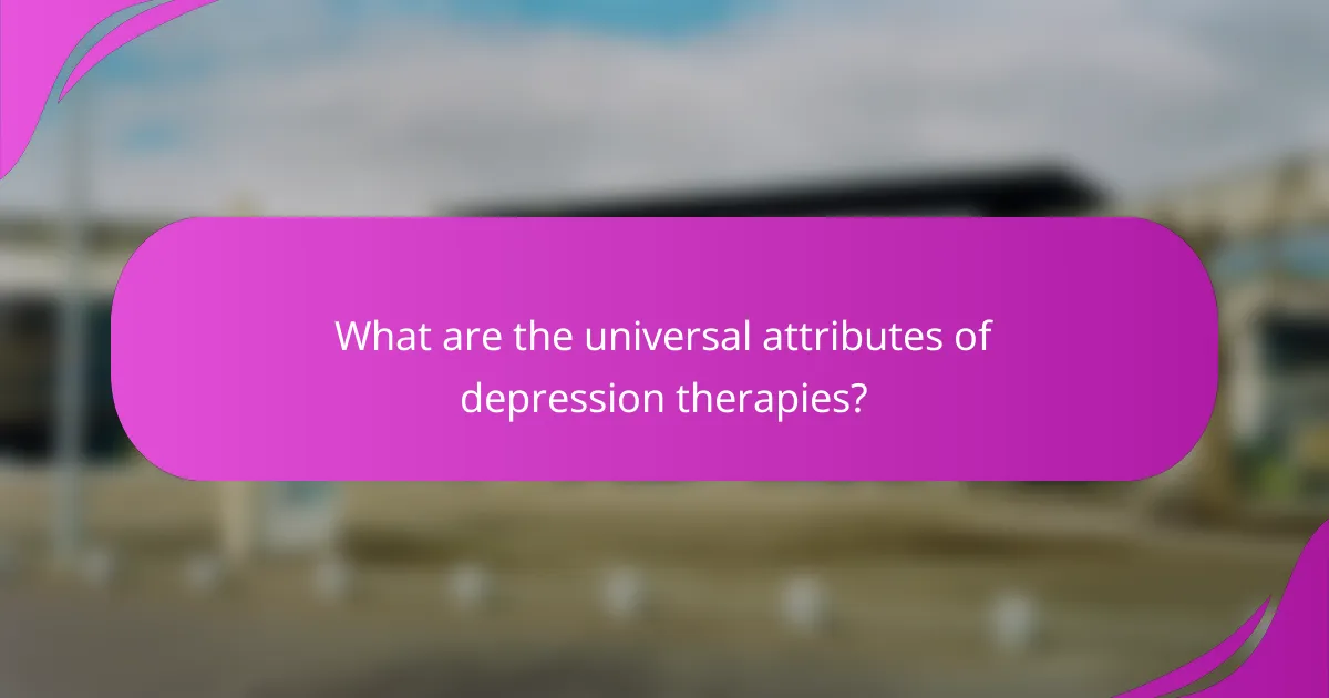 What are the universal attributes of depression therapies?