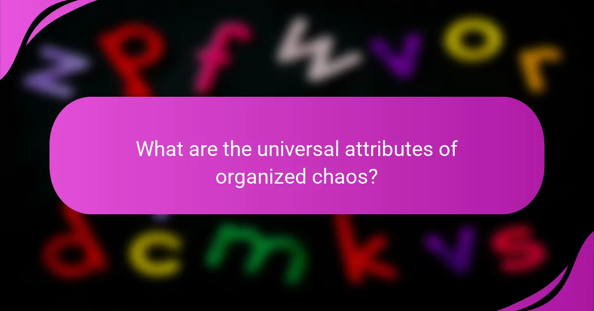 What are the universal attributes of organized chaos?