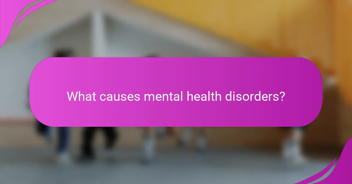 What causes mental health disorders?