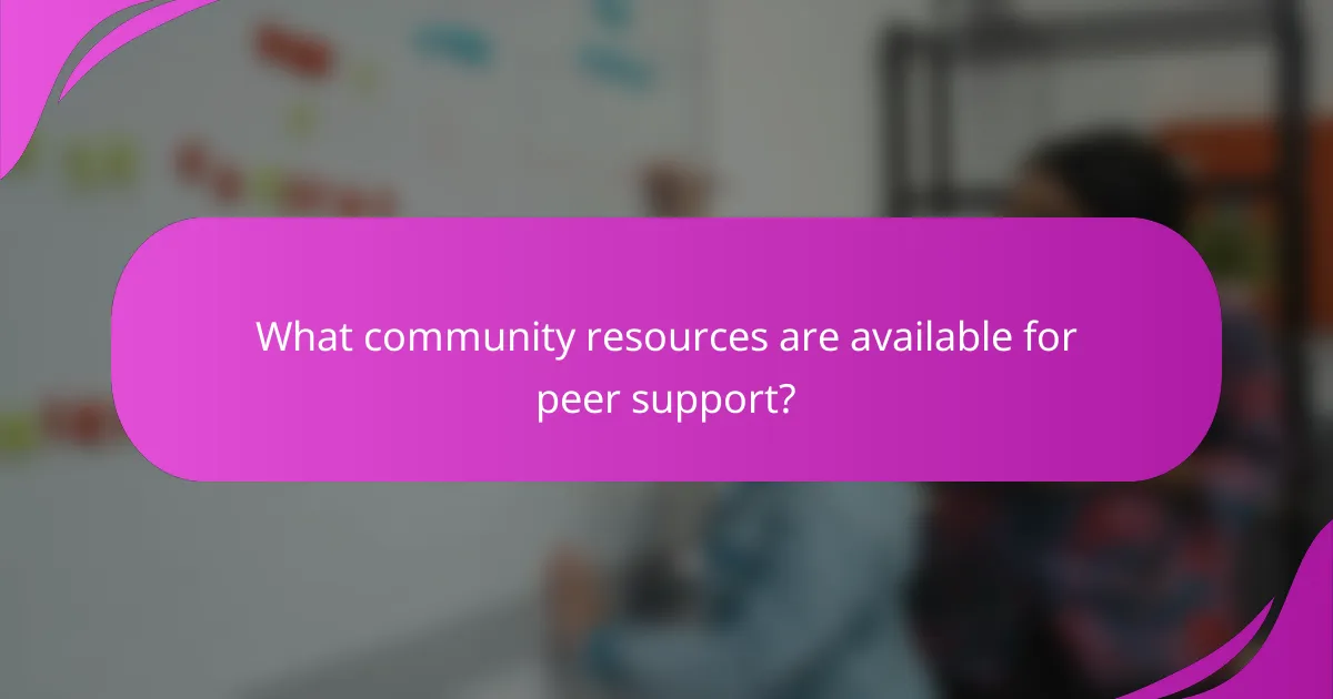 What community resources are available for peer support?